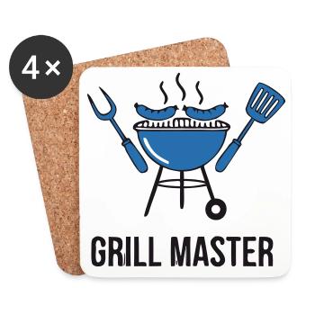 Real Grill Master Dad - Coasters (set of 4) - white - Front