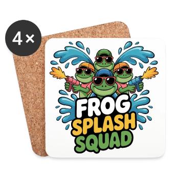 Frog Splash Squad Froschcrew - Untersetzer (4er-Set) - Weiß - Vorne