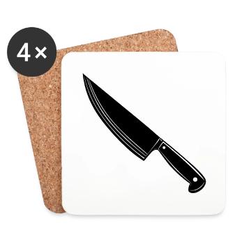 Couteau de cuisinière - Dessous de verre (lot de 4) - blanc - Devant