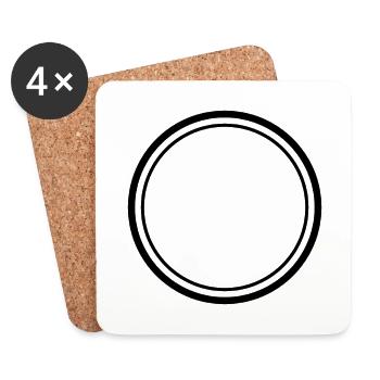 Double Circle Frame - Coasters (set of 4) - white - Front