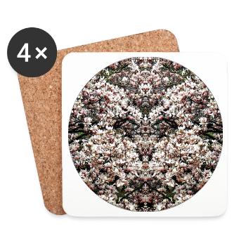 Natur Mandala Magnolien - Untersetzer (4er-Set) - Weiß - Vorne