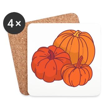 Cartoon Style Pumpkins - Coasters (set of 4) - white - Front
