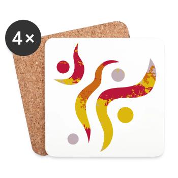 Yoga design_21 - Coasters (set of 4) - white - Front