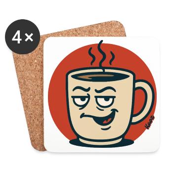 Sly Smirking Coffee Mug - Coasters (set of 4) - white - Front