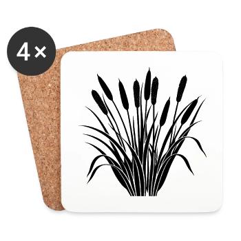 Cattail - Coasters (set of 4) - white - Front