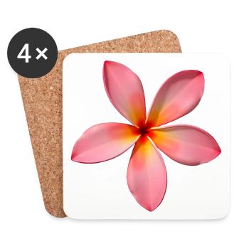 Fleur du temple de Plumeria - Dessous de verre (lot de 4) - blanc - Devant