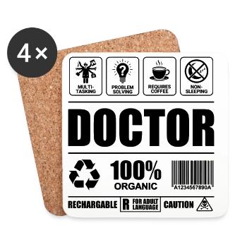 Définition Docteur Humour - Profession Santé - Dessous de verre (lot de 4) - blanc - Devant