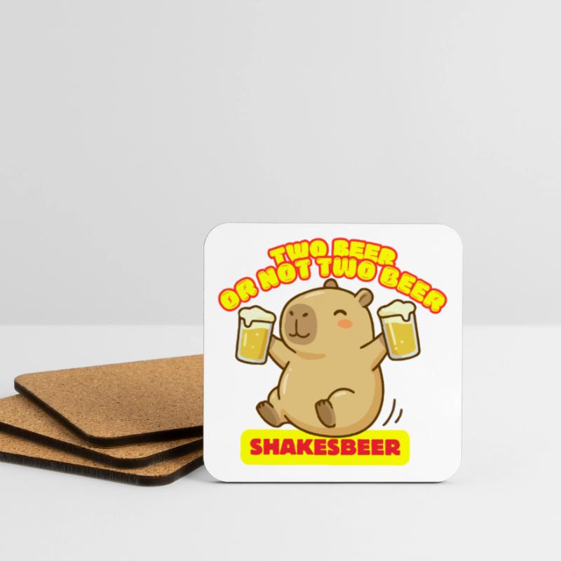 Zwei Bier oder nicht zwei Bier – Shakesbeer – Capybara Untersetzer (4er-Set)
