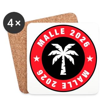 Malle 2026 Palm Tree Circle - Coasters (set of 4) - white - Front