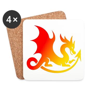 Flammender Drache gradient - Untersetzer (4er-Set) - Weiß - Vorne