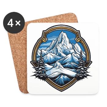 Alpine Mountains Mountains - Coasters (set of 4) - white - Front