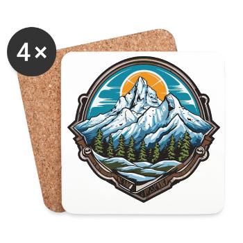 Alpen-Dämmerung Berge - Coasters (set of 4) - white - Front