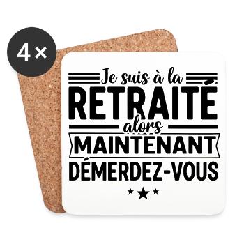 Retraite: Demandez-Vous Maintenant - Dessous de verre (lot de 4) - blanc - Devant