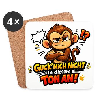 Guck mich nicht in diesem Ton an lustiger Affe - Untersetzer (4er-Set) - Weiß - Vorne