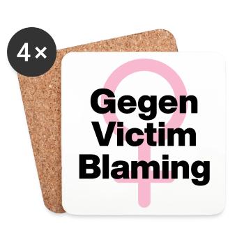 GEGEN VICTIM BLAMING – JETZT! ♀ FEMALE POWER GIRLS - Untersetzer (4er-Set) - Weiß - Vorne