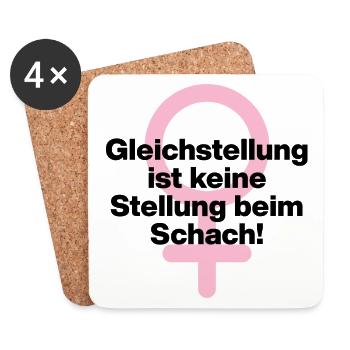 GLEICHSTELLUNG KEIN SCHACHZUG! ♀ GIRLPOWER GIRLS - Untersetzer (4er-Set) - Weiß - Vorne