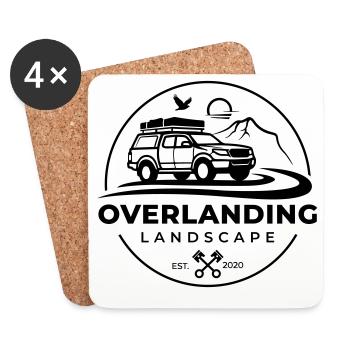 Paysage d’Overlanding Round Black - Dessous de verre (lot de 4) - blanc - Devant