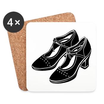 Tanzschuhe - Untersetzer (4er-Set) - Weiß - Vorne