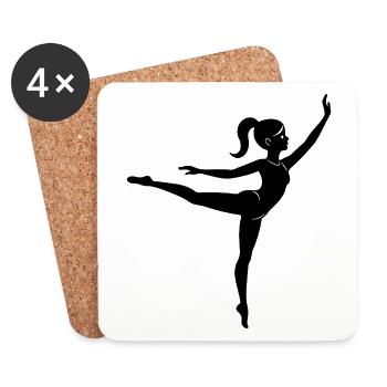 Gymnastics Girl - Coasters (set of 4) - white - Front