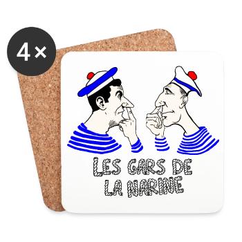 LES GARS DE LA NARINE ! - humour marin décalé - Dessous de verre (lot de 4) - blanc - Devant