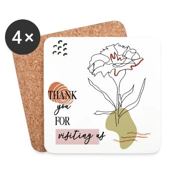 Thank you greetings - Coasters (set of 4) - white - Front