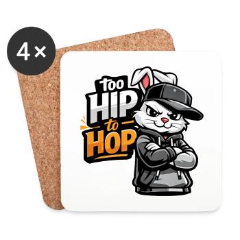 Hip Hop Bunny - Coasters (set of 4) - white - Front