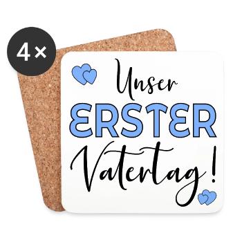 UNSER ERSTER VATERTAG - Untersetzer (4er-Set) - Weiß - Vorne