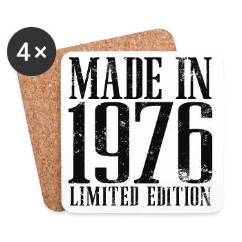 1976 Jahrgang geboren Vintage Geburtstag Geschenk - Untersetzer (4er-Set) - Weiß - Vorne