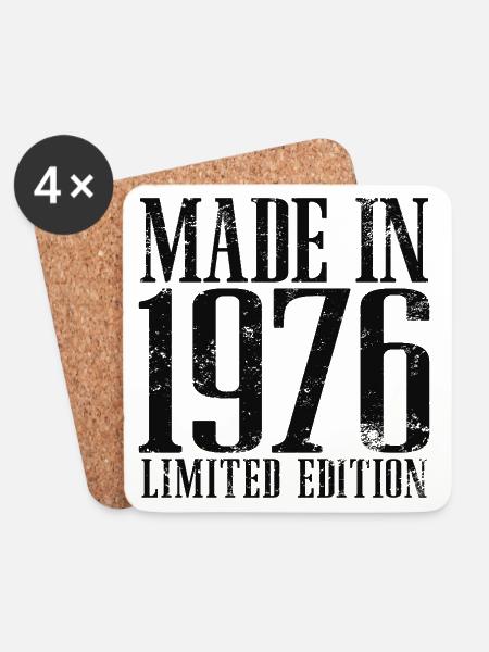 1976 Jahrgang geboren Vintage Geburtstag Geschenk - Untersetzer (4er-Set) - Weiß
