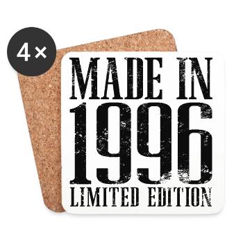Cadeau d’anniversaire vintage vintage fabriqué en 1996 - Dessous de verre (lot de 4) - blanc - Devant