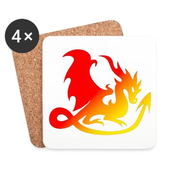 Colorful Dragon, Gradient - Coasters (set of 4) - white - Front