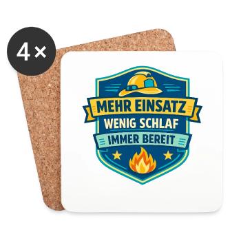 Mehr Einsatz Wenig Schlaf Shirt - Untersetzer (4er-Set) - Weiß - Vorne