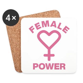 GIRL POWER – CŒUR DE FORCE ! ♀ SŒURS FILLES - Dessous de verre (lot de 4) - blanc - Devant