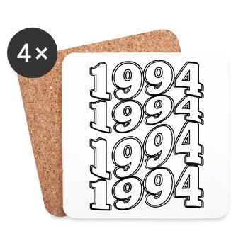 Édition Limitée 1994 - Cadeau Anniversaire Rétro - Dessous de verre (lot de 4) - blanc - Devant