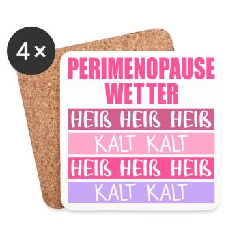 Wechseljahre Perimenopause Hitze - Untersetzer (4er-Set) - Weiß - Vorne