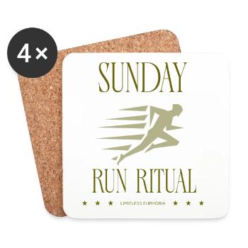 Runner - Sunday Run Ritual - Untersetzer (4er-Set) - Weiß - Vorne