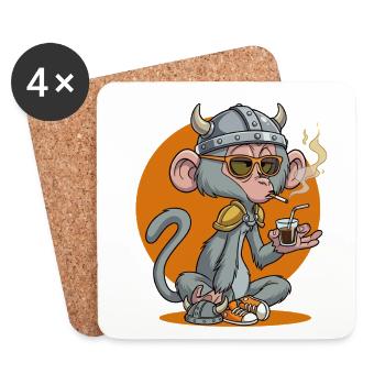 Monkey_2 - Untersetzer (4er-Set) - Weiß - Vorne