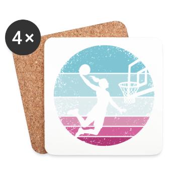 Basket-ball féminin - Dessous de verre (lot de 4) - blanc - Devant