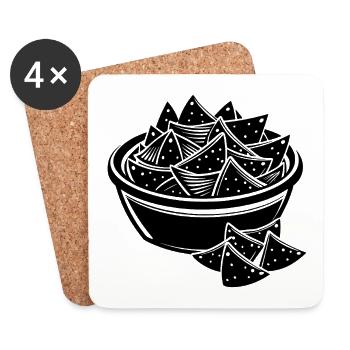 Chips et nachos à sauce - Dessous de verre (lot de 4) - blanc - Devant