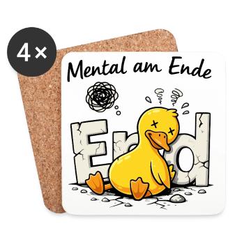 Chaos-Quietscheente  - Untersetzer (4er-Set) - Weiß - Vorne