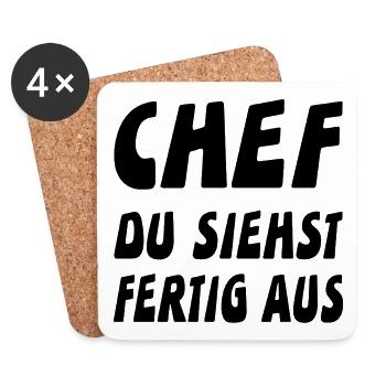 Chef - Untersetzer (4er-Set) - Weiß - Vorne