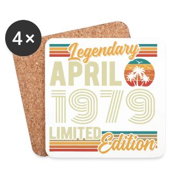 Avril 1979 Cadeau 47e Anniversaire - April 1979 - Dessous de verre (lot de 4) - blanc - Devant
