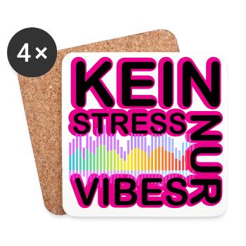 Kein Stress Vibes Neon - Untersetzer (4er-Set) - Weiß - Vorne