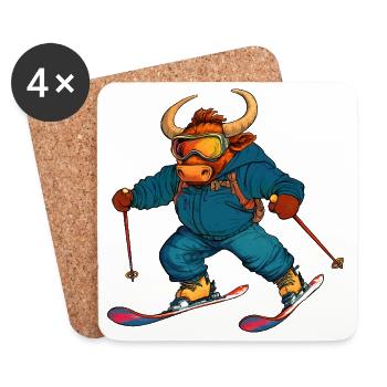 Skier Taurus - Coasters (set of 4) - white - Front