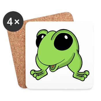 Animé Grenouille Lime : Acclamation - Dessous de verre (lot de 4) - blanc - Devant