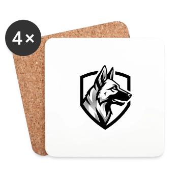 Sécurité des armoiries Shepherd - Dessous de verre (lot de 4) - blanc - Devant