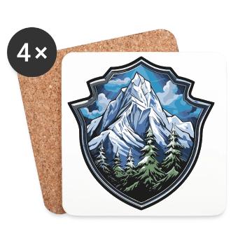 Montagnes - Dessous de verre (lot de 4) - blanc - Devant