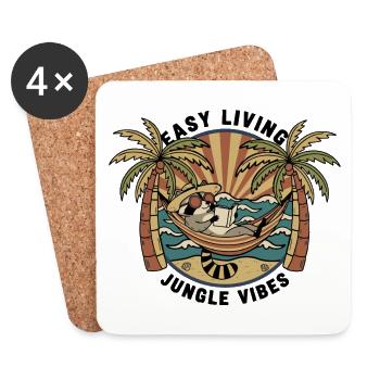 Raton Laveur Hamac Jungle Easy Living - Dessous de verre (lot de 4) - blanc - Devant