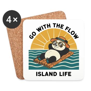 Panda Go With The Flow Island Life Zen - Dessous de verre (lot de 4) - blanc - Devant