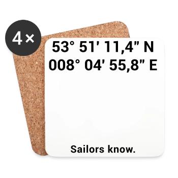 Leuchtturm Roter Sand - Maritim Nordsee Ostsee - Untersetzer (4er-Set) - Weiß - Vorne